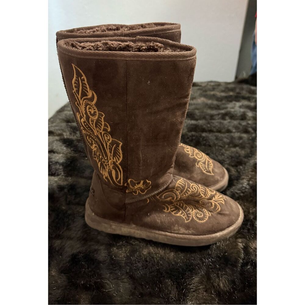 Montana West Women's boots dark brown size 9 faux fur lined